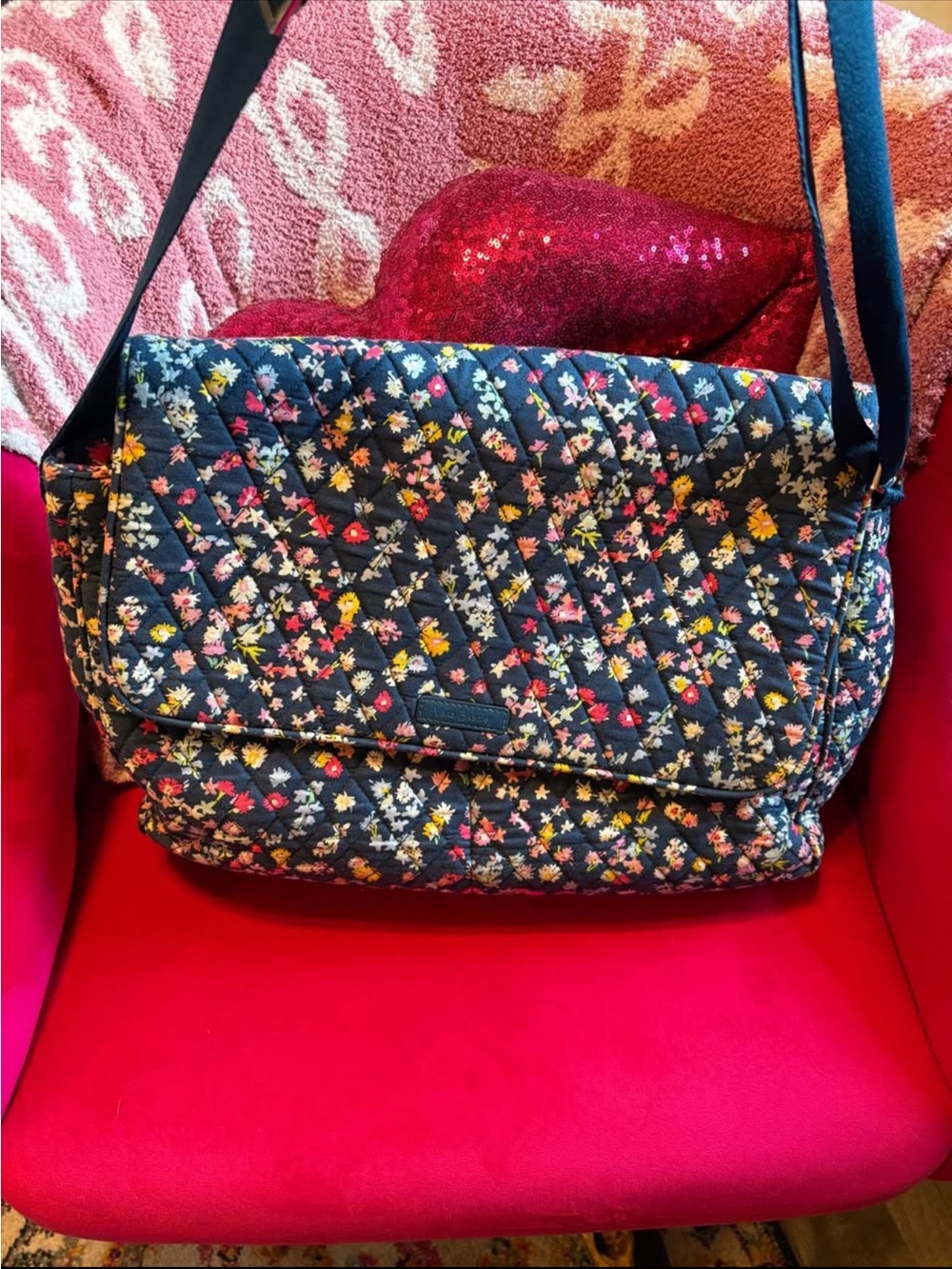 Vera Bradley Quilted Floral Messenger Bag